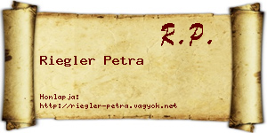 Riegler Petra névjegykártya